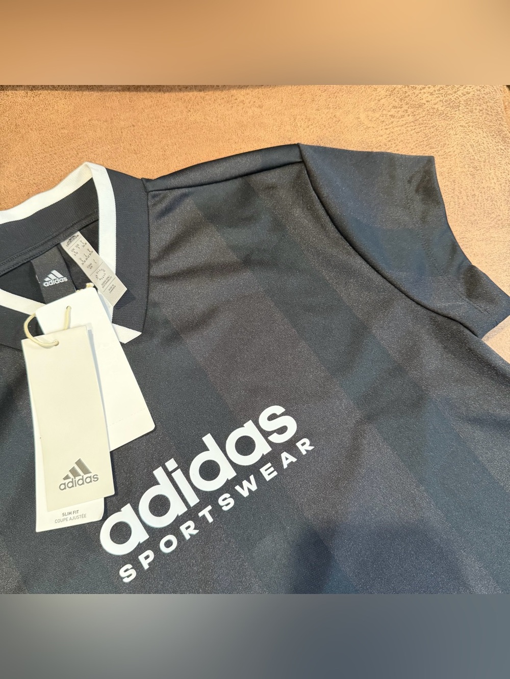 adidas Black Polo with White Trim and Logo